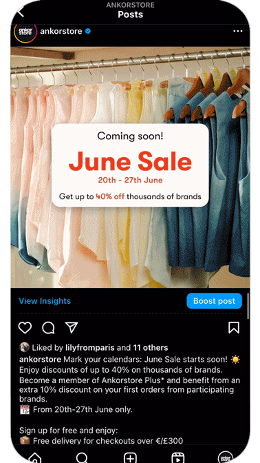 June Sales social meida