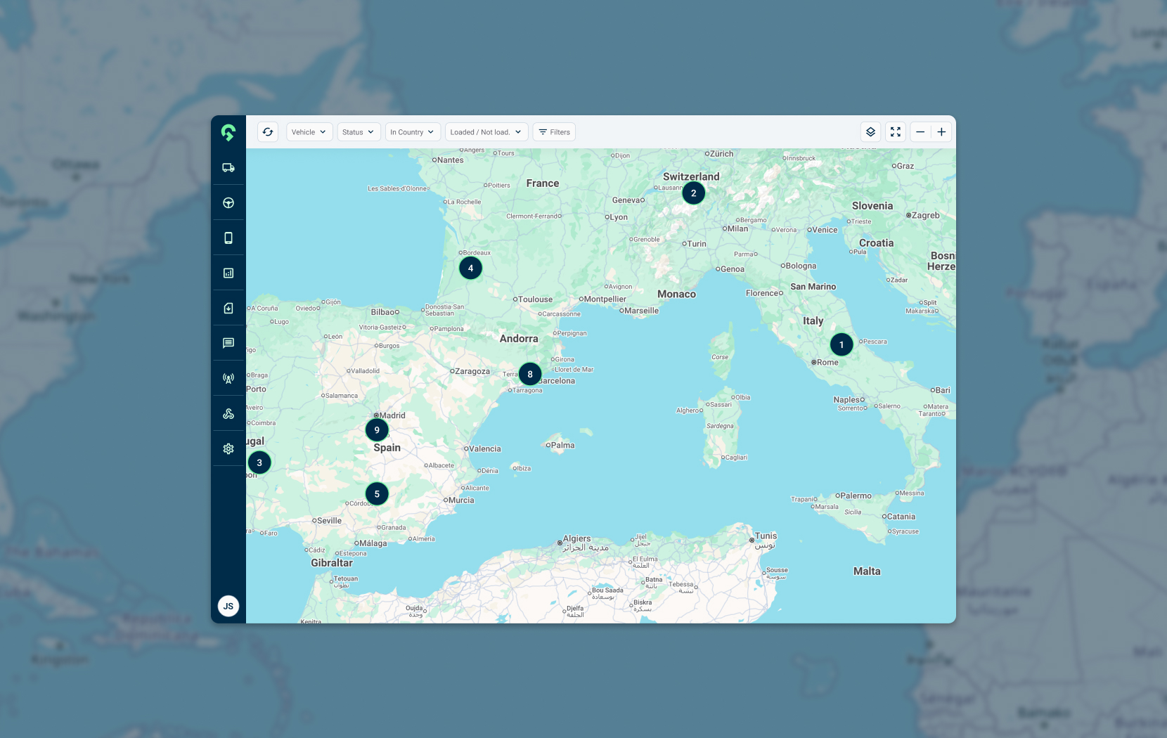 UI/UX Design of the dashboard of Gesinflot logistics platform
