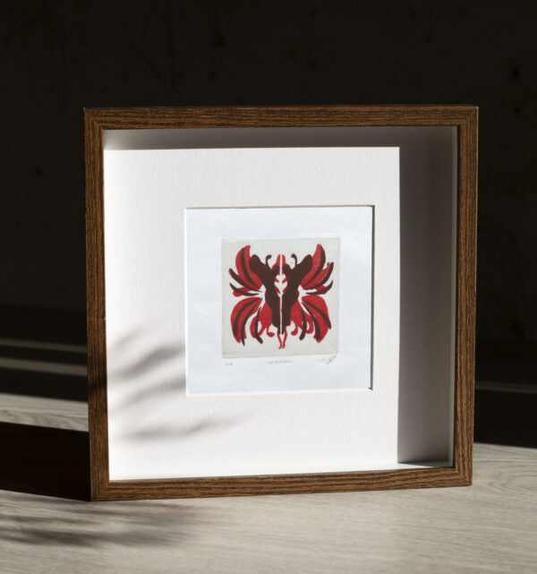 Metamorfic print made with woodcut